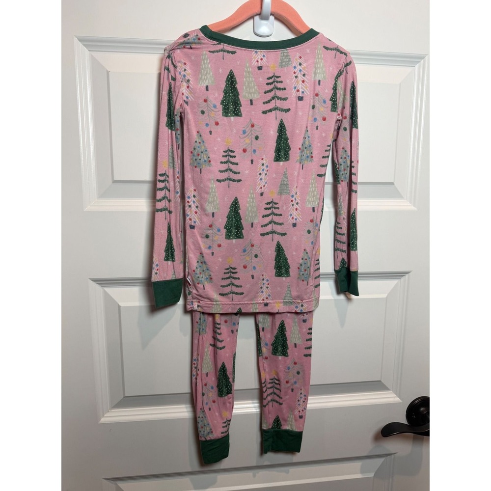 Little Sleepies Pink Christmas Tree Bamboo Viscose Pajama Set 3T Kids Holiday
